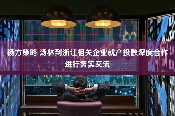 杨方策略 汤林到浙江相关企业就产投融深度合作进行务实交流