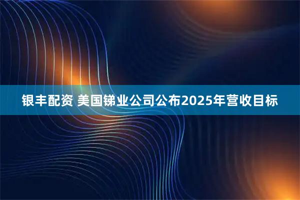 银丰配资 美国锑业公司公布2025年营收目标